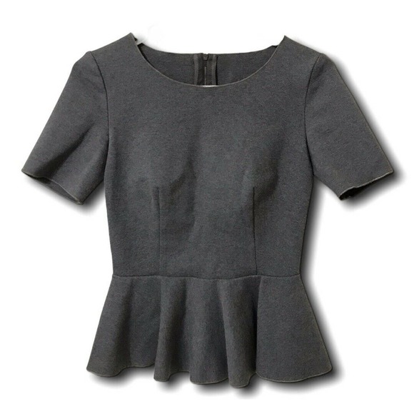 Stella Mccartney Anthracite Gray Jersey Peplum 0 - Picture 1 of 6